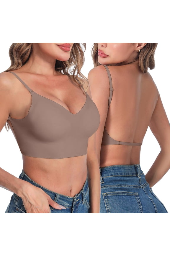Low Back Bra For Women Wirefree Seamless Bra Backless Multiway Straps Convertible Bra With Padded Removeable Women Bras plus Size Sports Pads for Sports Bras for Women Women Bras Wireless plus Size