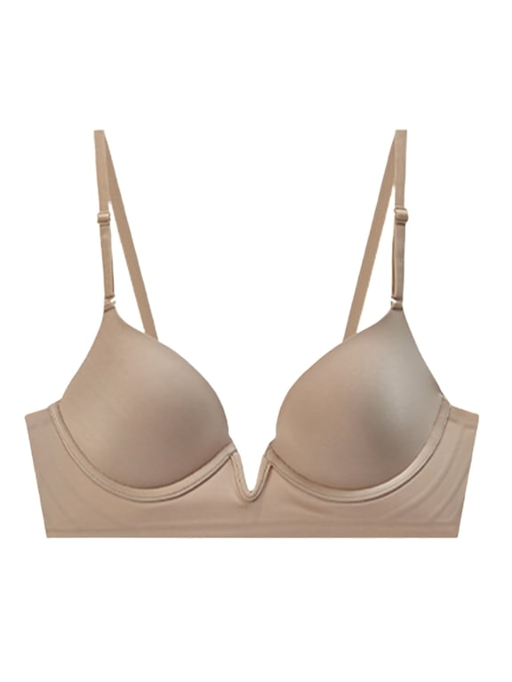Low Back Bras Traceless Deep V Plunge Invisible Backless Bras Underwire Halter Lightly Lined Multiway Low Cut Bra
