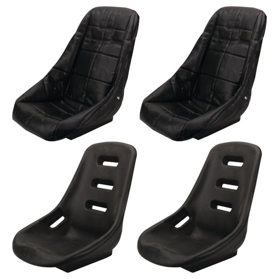 Low Back Comfort Bucket Seats w/ Matching Seat Covers - 2 Pack