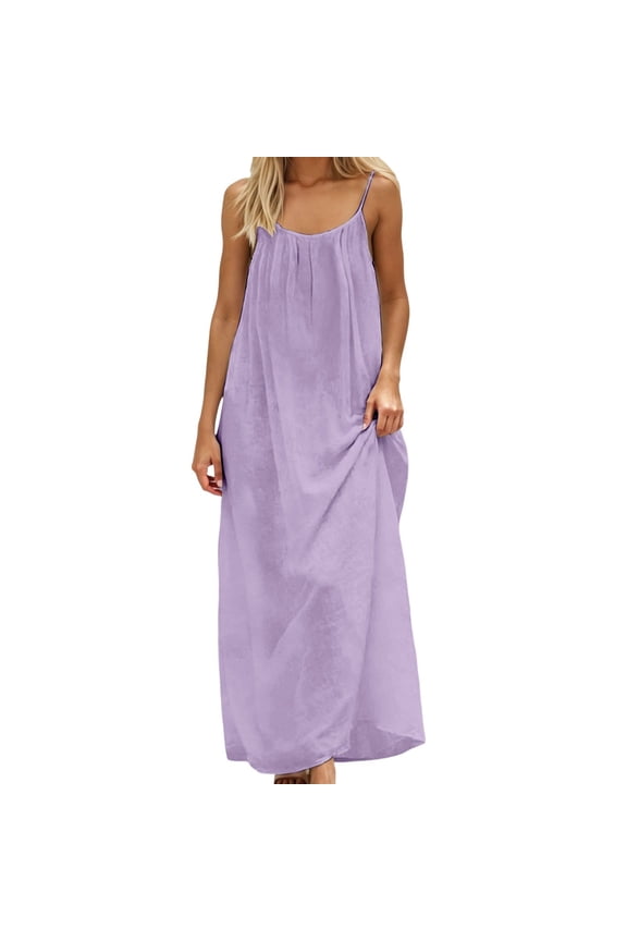 Low Back Dress For Women Womens Summer Casual Sleeveless Backless Cami Dress for Beach 2026 Vacation,Purple,XL