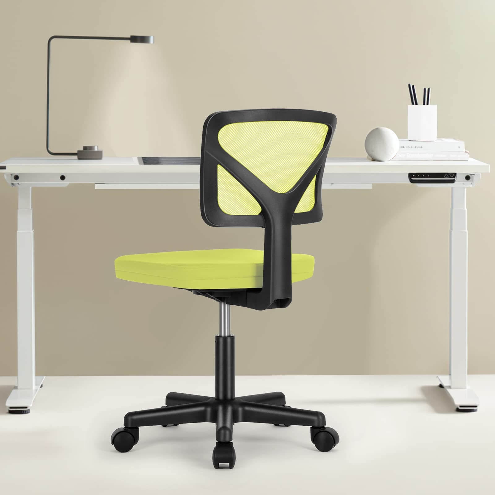 Low-Back Mesh Armless Swivel Office Chair with Lumbar Support