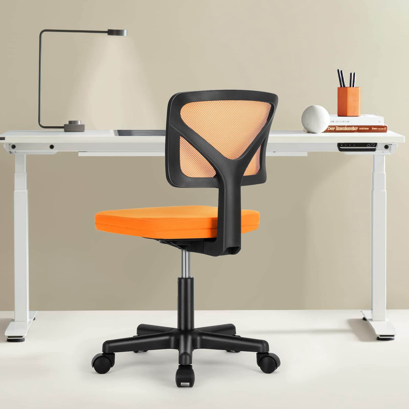 Low-Back Mesh Armless Swivel Office Chair with Lumbar Support
