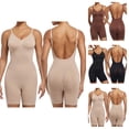 thumbnail image 1 of Low Back Shapewear for Women Tummy Control Backless Bodysuit Shorts Full Body Shaper Jumpsuits, 1 of 6