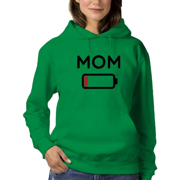 Low Battery Mom Design Women Hoodie, Female x-Large