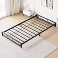 thumbnail image 1 of Low Bed Frame Twin Size with Wavy Pattern, 6 Inch Metal Platform Bed Frame with Steel Slat Support, Mattress Foundation, No Box Spring Needed, Easy Assembly, Black, 1 of 7
