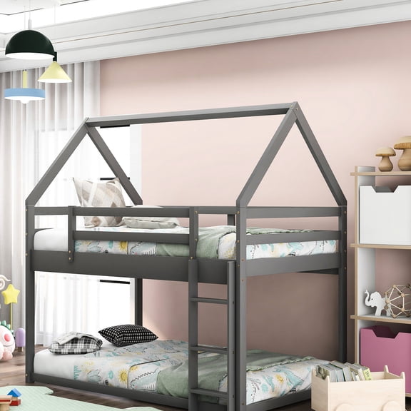 Low Bunk, Twin over Twin House Bed - Perfect for Siblings Sharing