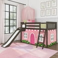 thumbnail image 1 of Low Bunk With Easy Slide & Light Pink & White Farmhouse Curtain, Clay, 1 of 10