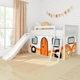 thumbnail image 1 of Low Bunk With Easy Slide & Orange Camper Van Curtain, White, 1 of 10
