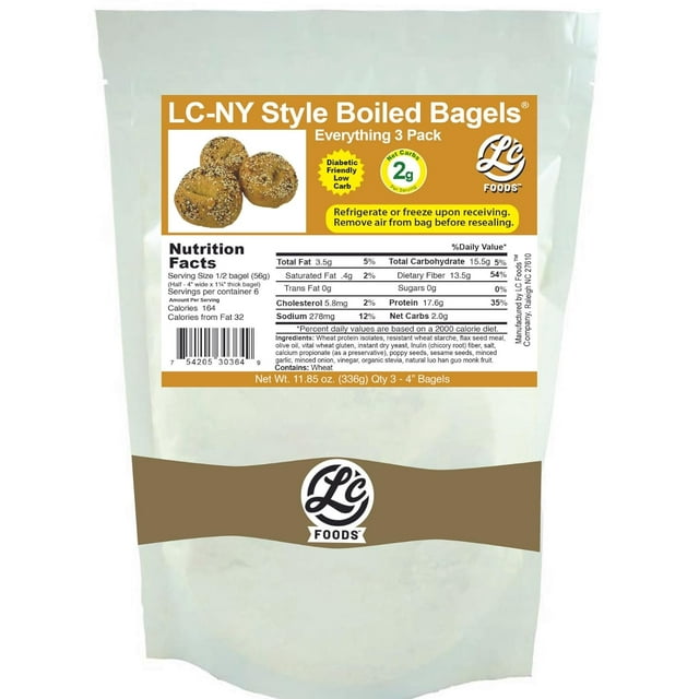 Low Carb NY Everything Bagels (3 Pack) Keto Handcrafted All
