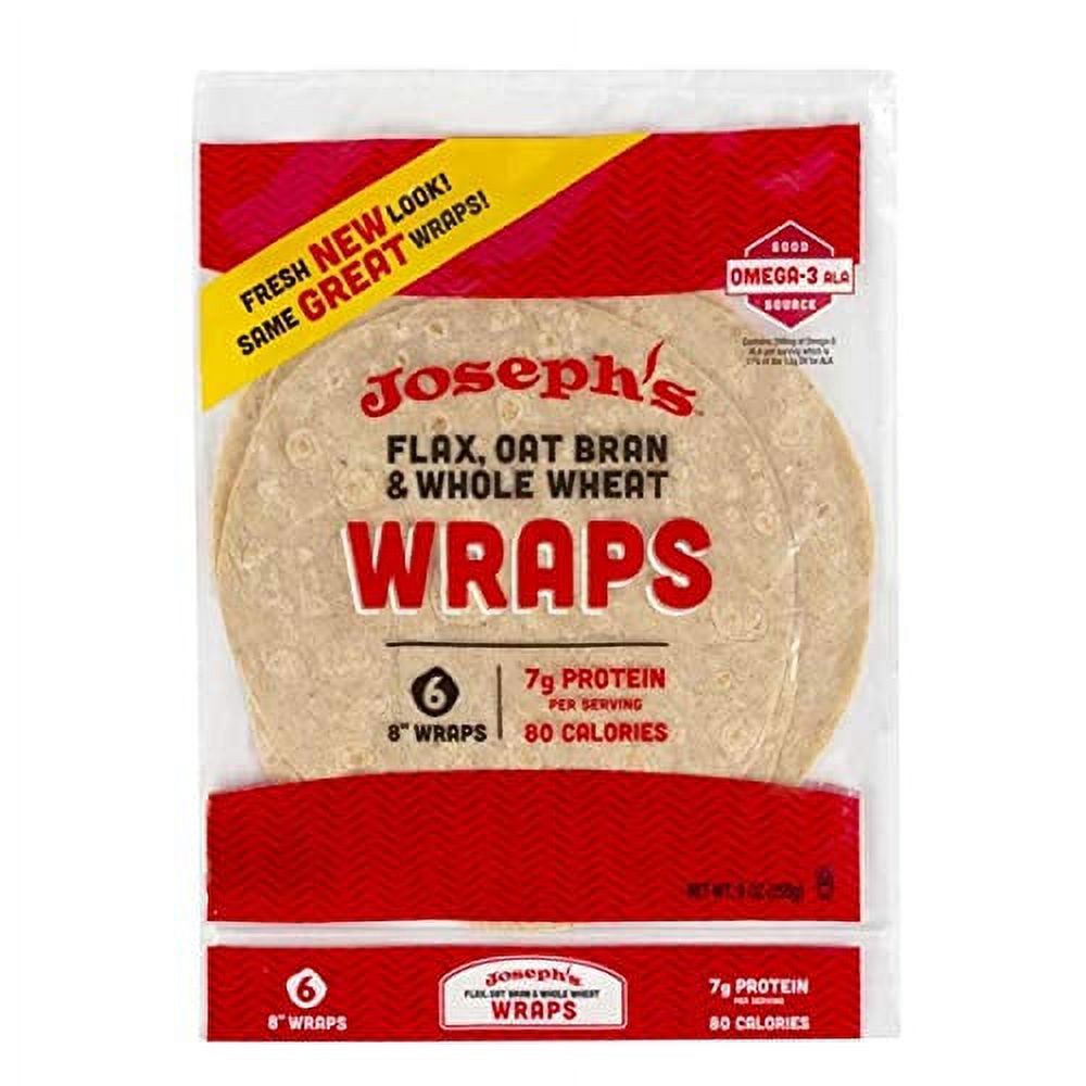 Low Carb Tortilla Flax, Oat Bran and Whole Wheat Flour Tortillas, 8 Inch, 6 Tortillas