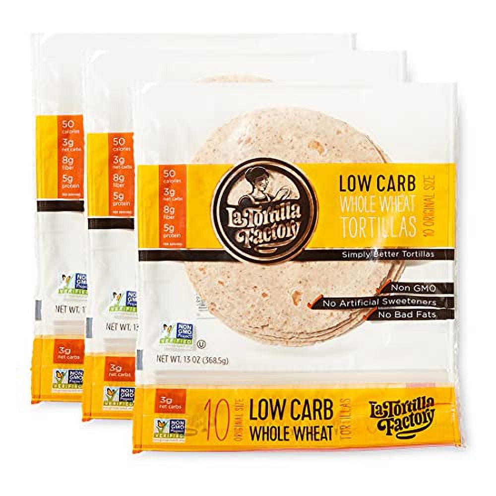 Low Carb Whole Wheat Tortillas, 3G Net Carbs, 50 Calories, NonGMO, 6.