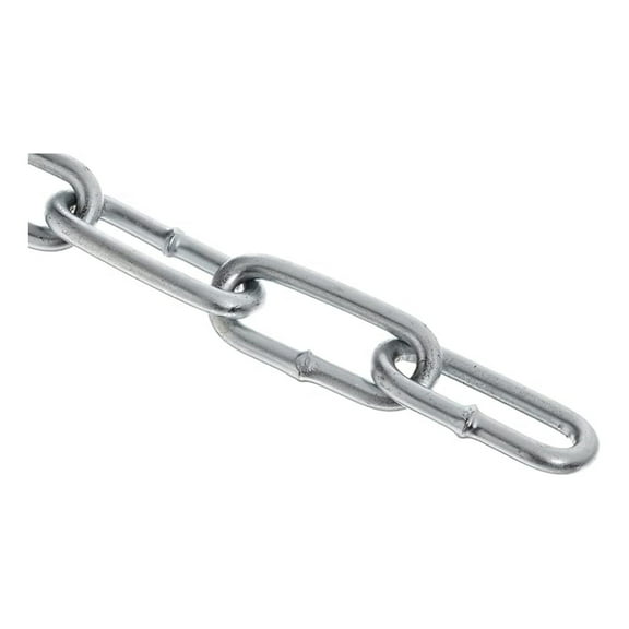 Low Carbon Steel Chain - 2/0 Trade, 40ft Zinc Plated Coil Chain - 520lb Capacity - For Tailgates, Barriers, Animal Ties & More