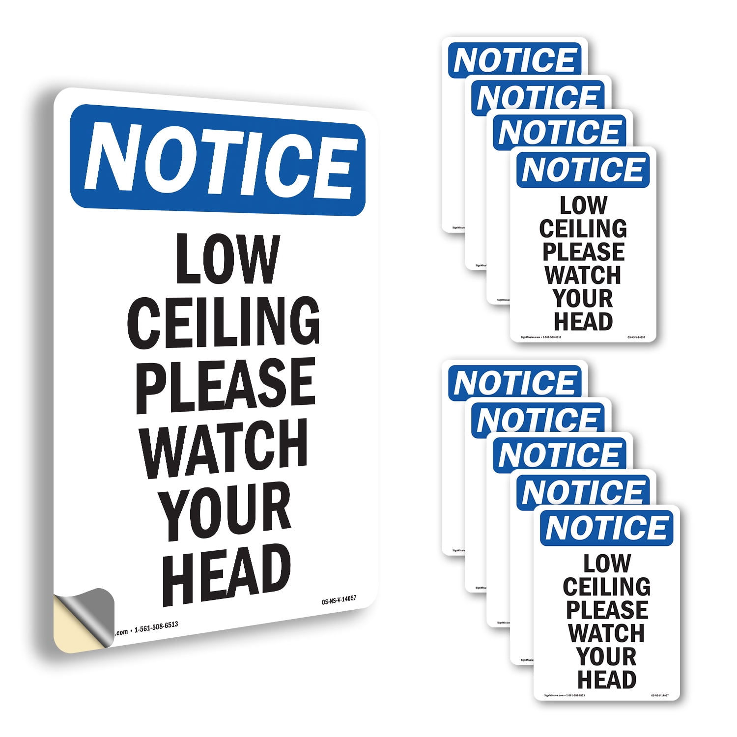 Low Ceiling Please Watch Your Head! OSHA Notice Vinyl Decal Label 18 ...