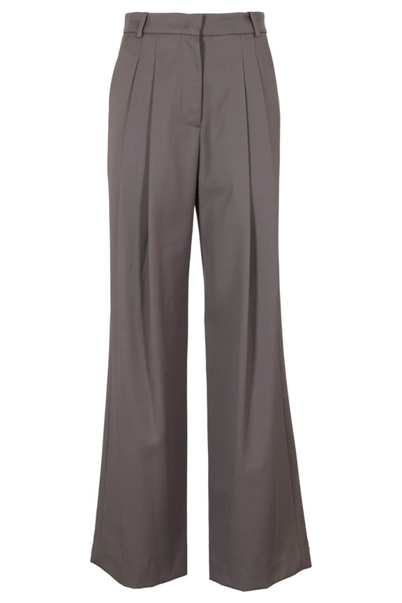 Basic Long Wide Leg Wool Pants (Women's)
