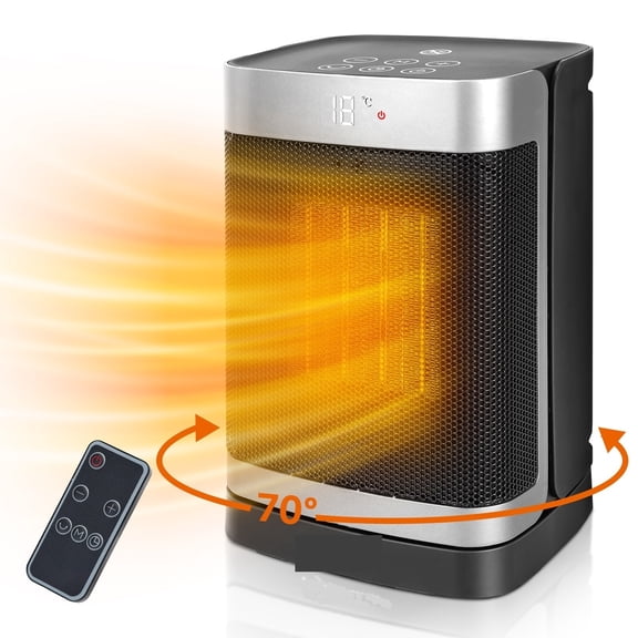 Low Consumption Electric Bathroom Heater, Portable Convector Heater With Remote Control, 24-Hour Timer, 70 Oscill ,Heating Fast