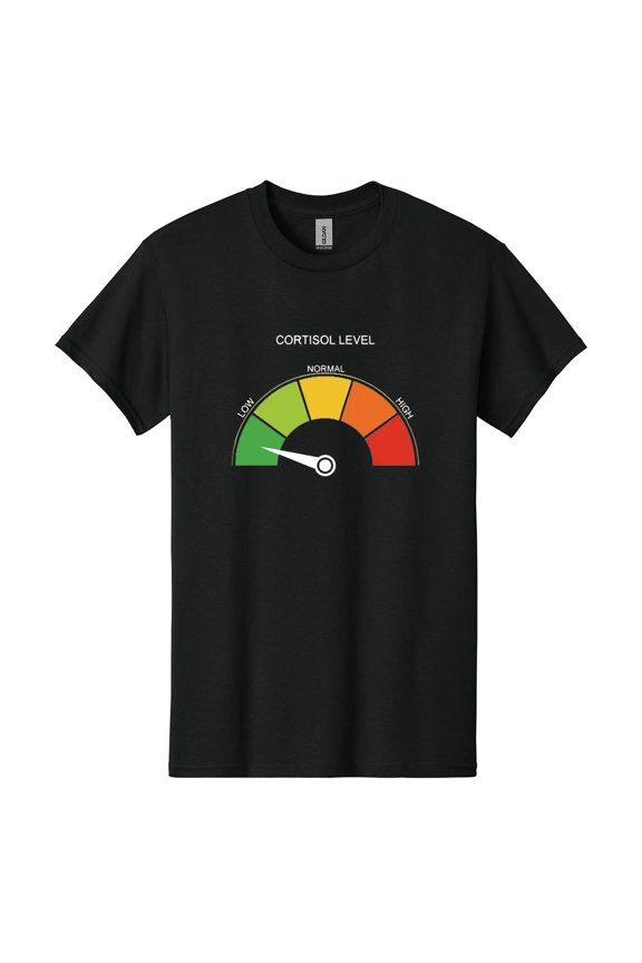 Low Cortisol Level Shirt, Funny Stress Meme Tee, Brain Rot Internet Humor, Science Joke Gift
