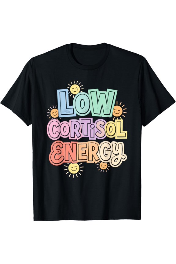 Low Cortisol Levels Energy Pastel Aesthetic Smiling Sun Mens T-Shirt