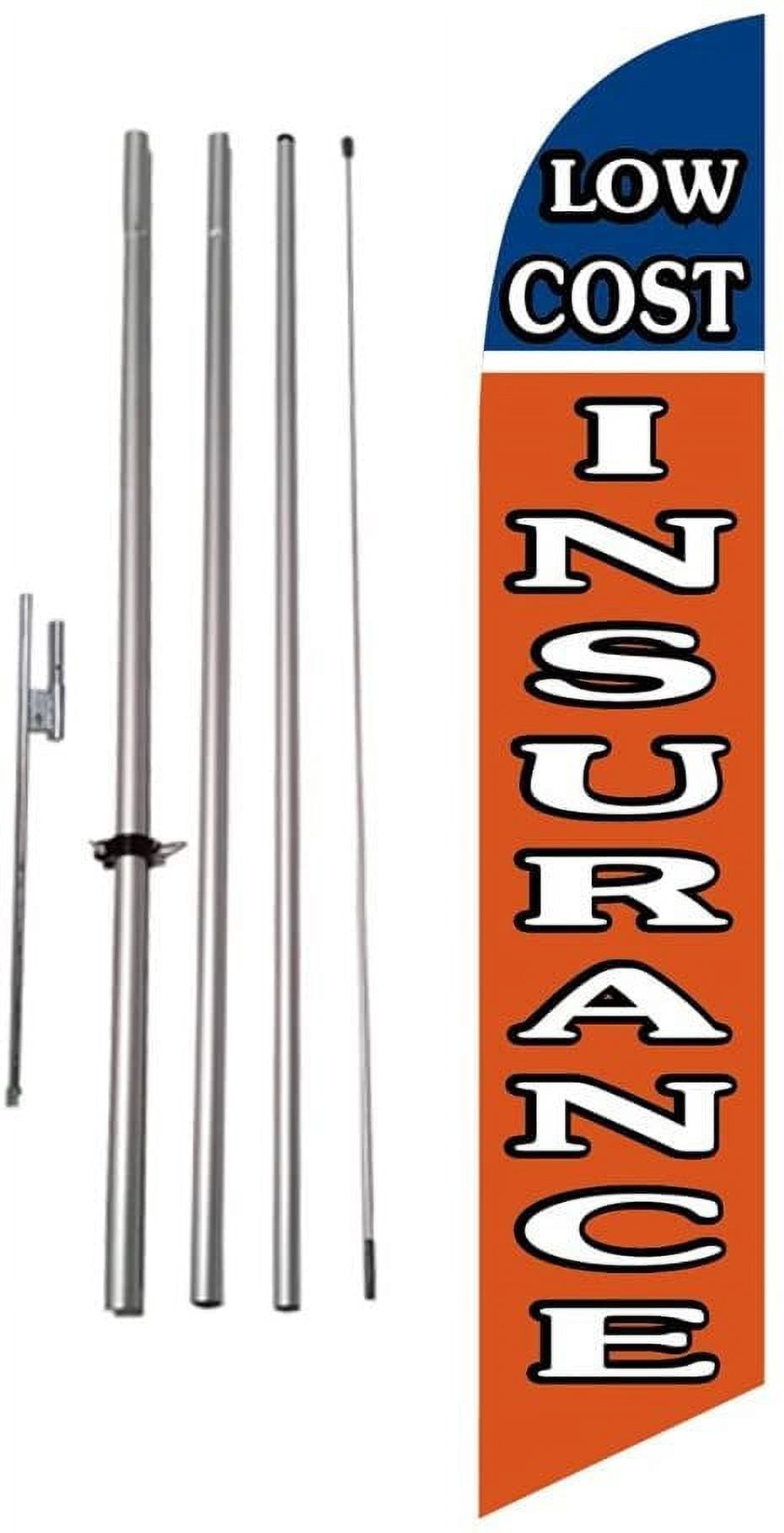 Low Cost Insurance Advertising Feather Banner Swooper Flag Sign with Flag Pole Kit and Ground Stake