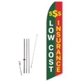 thumbnail image 1 of Low Cost Insurance Greeen/Red Super Novo Feather Flag - Complete with 15ft Pole Set and Ground Spike, 1 of 1