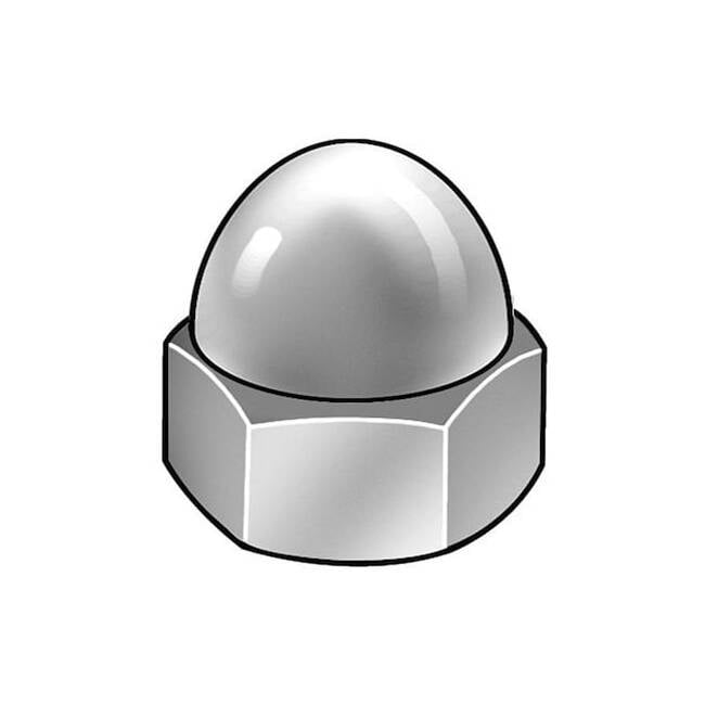Low Crown Cap Nut, 1/2"-13, Steel, Zinc Plated, 13/16 in in H, 10 PK CPB094
