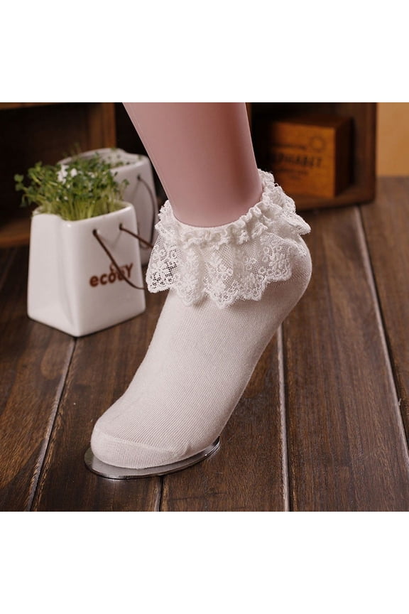 Low Cut Ankle Socks Elegant Frilly Lace Ruffle Ankle for Women and Girls Breathable Low Cut Sports Socks