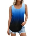 thumbnail image 1 of Low Cut Tank Tops for Lady Summer Women Solid Color Round Neck Sleeveless Casual Tee Tank Plus Size Tank Tops Style-49 Blue L, 1 of 5