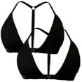 thumbnail image 1 of Low Cut V Neck Bra for Women 2 Piece Triangle Bralette Wireless Backless Bras Racerback Spaghetti Straps Seamless Bra Tops Underwear, 1 of 6