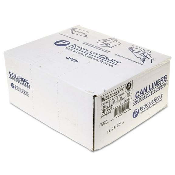 Low-Density Commercial Can Liners 30 gal, 0.9 mil, 30" x 36", Black, 200/Carton