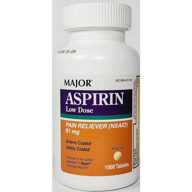 Low Dose Aspirin 81 mg EC Table Baby Aspirin Generic Bayer 1000Count
