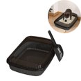 thumbnail image 1 of Low Entry Kitten Litter Box, Semi Enclosed High Sided Cat Litter Box with Splash Guard, Large Kitty Litter Pan for Big Cats with Scoop, 1 of 7