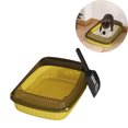 thumbnail image 1 of Low Entry Kitten Litter Box, Semi Enclosed High Sided Cat Litter Box with Splash Guard, Large Kitty Litter Pan for Big Cats with Scoop, 1 of 7