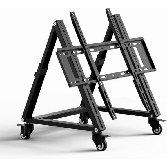 Low Height Mobile TV Stand, Low TV Stand with Wheel for 26-65 inch TV, Hight Adjustable, 36 -68 Adjustable Viewing Angle,Max 50KG, Vesa 600500, Confidence Monitor Stand