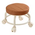 thumbnail image 1 of Low Height Round Rolling Stool With Wheels, Portable Rest Seat For Living Room Bedside Salon Pedicure Coffee, 1 of 4