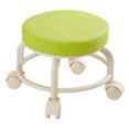 thumbnail image 1 of Low Height Round Rolling Stool With Wheels, Portable Rest Seat For Living Room Bedside Salon Pedicure Green, 1 of 4