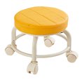 thumbnail image 1 of Low Height Round Rolling Stool With Wheels, Portable Rest Seat For Living Room Bedside Salon Pedicure Orange, 1 of 4