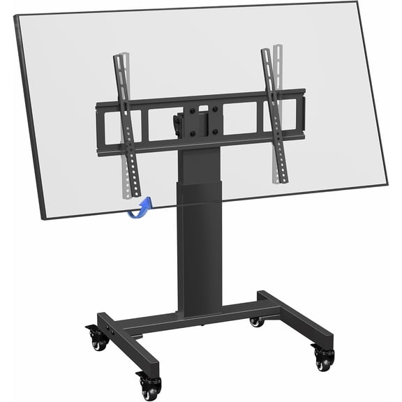 Low Height TV Cart for 32 to 75 inch Screens, Height Adjustable with Tilt, Holds up to 110 lbs, Max VESA 600x400, Black, STAND-TV02L