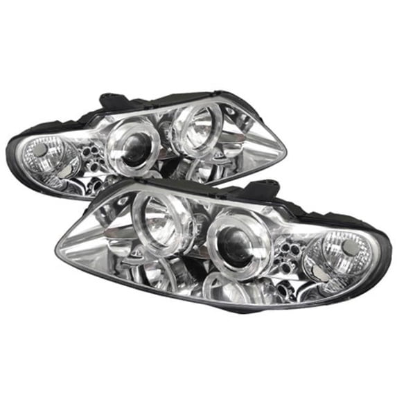 Low & High H1 Halo LED Projector Headlights for 2004-2006 Pontiac GTO - Chrome
