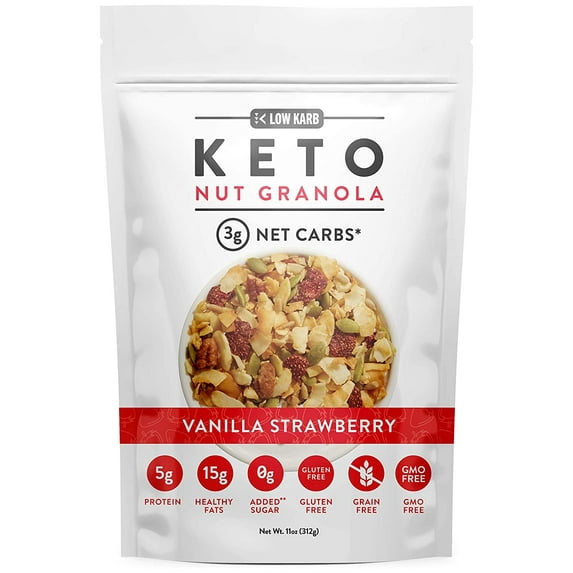 Low Karb Keto Nut Granola - Vanilla Strawberry