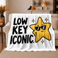 thumbnail image 1 of Low Key Iconic Star Sunglasses, Playful Celestial Scene, Warm Flannel Blanket for Living Room and Bedroom with Detailed Artwork, Art Lovers Housewarming Gift, Celestial Home Decor, 1 of 9