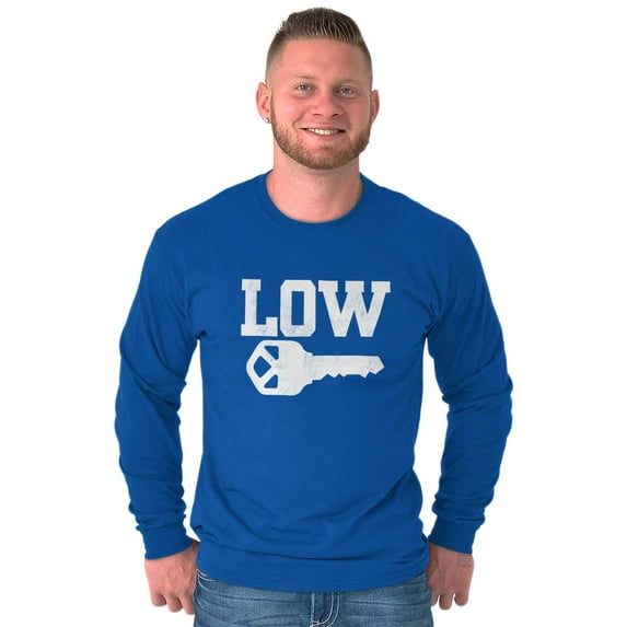 Low Key Nerd Sarcastic Pun Funny Geek Plus Size Long Sleeve Graphic Tee Shirt Brisco Brands 3X
