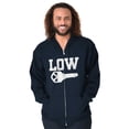 thumbnail image 1 of Low Key Nerd Sarcastic Pun Funny Geek Unisex Fleece Graphic Zip Up Hoodie Brisco Brands 4X, 1 of 5