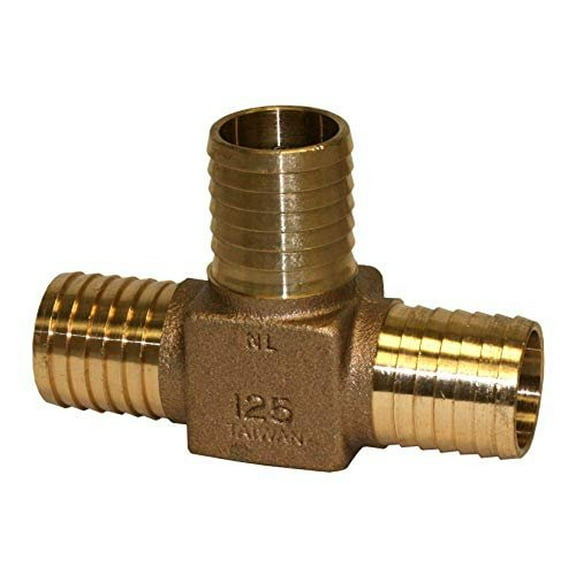 Merrill Brass Barbed Tee Fitting - Low Lead, Well Brass Tee - 1 Each
