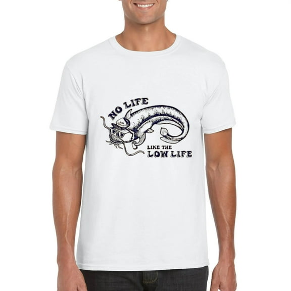 Low Life Catfish Funny River Monster Bottom Feeder Fishing Humor T-Shirt, for men & women, up to size 5XL
