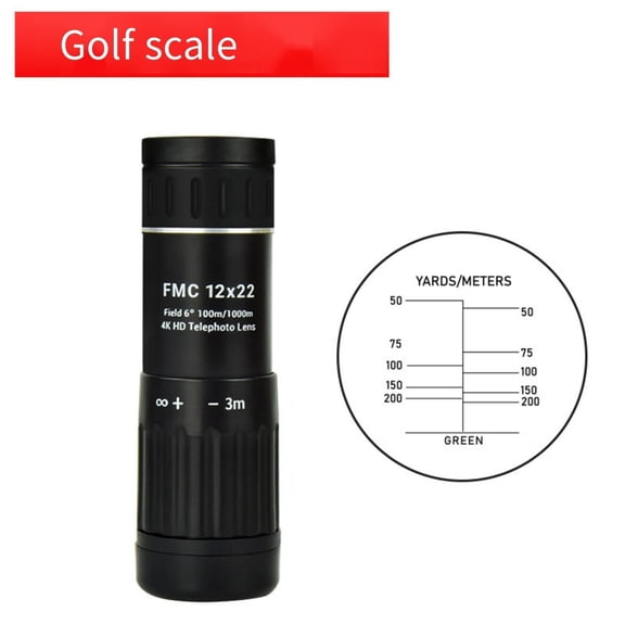 Low-Light Night Binoculars For Adults, Rvkxad 12x22 Compact Monocular Stabilized Outdoor Rangefinder, High-Powered Magnification Reticle Quick Measurement Portable for Hiking Camping