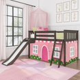 thumbnail image 1 of Low Loft With Easy Slide & Light Pink & White Farmhouse Curtain, Clay, 1 of 10