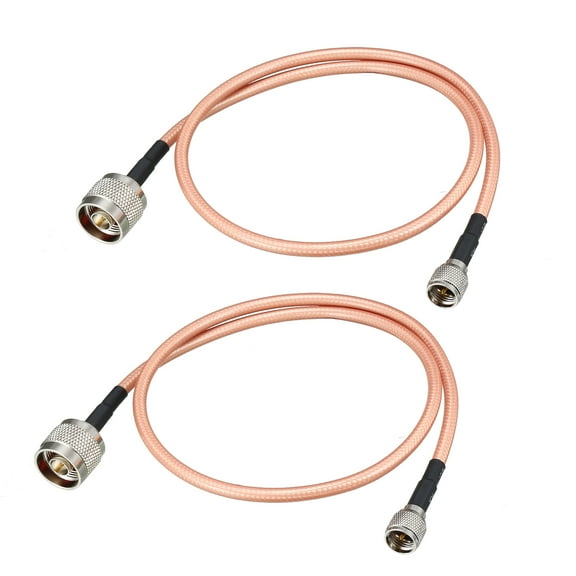 Low Loss RF Coaxial Cable Connection Coax Wire RG-142 N Male to Mini UHF Male 60cm 2 pcs