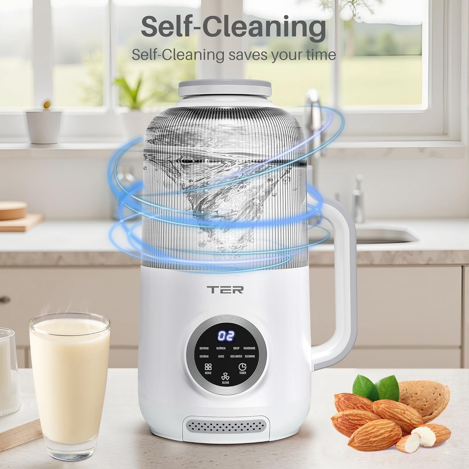 50.73oz Nut Milk Maker Machine – 12-in-1 Automatic Soy & Plant-Based Milk Maker With Detachable Glass Jar, Delay Start & Auto Clean