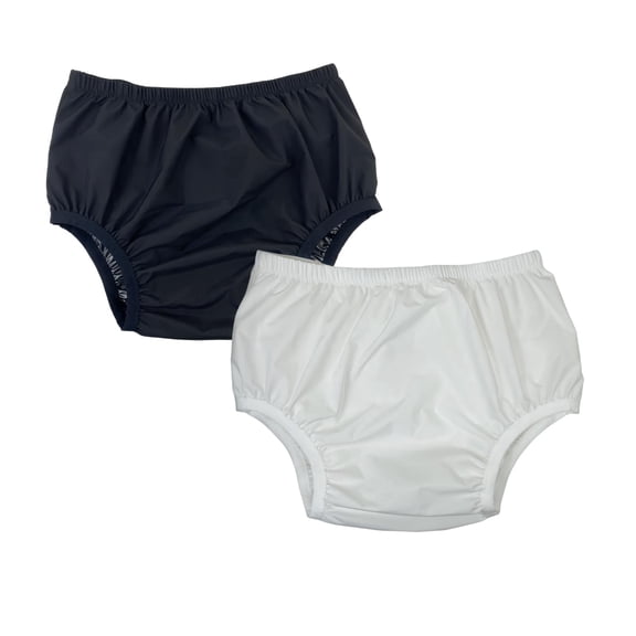 Low Noise Ultra-Thin Reusable Adult Diaper Covers, Incontinence Protective Briefs Underwear 2Pcs (Black & White) - Machine Washable Leakproof Cloth Diaper Pants for Women Men Special Needs