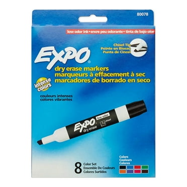 Low-Odor Dry-Erase Marker, Broad Chisel Tip, Assorted Colors, 8/set | Bundle of 5