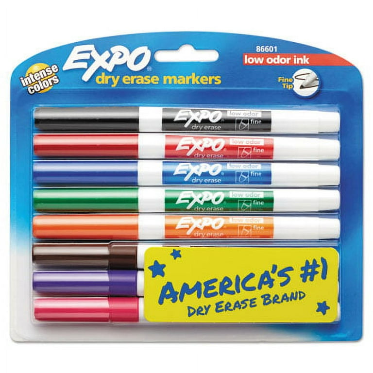 Low-Odor Dry-Erase Marker, Fine Bullet Tip, Assorted Colors, 8/Set Low-Odor Dry-Erase Marker, Fine Bullet Tip, Assorted Colors, 8/Set